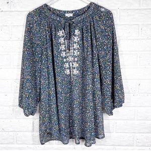 Mason & Belle Bobby Embroidered tie Detail Top-1X